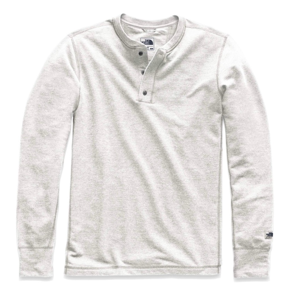 The North Face Men's Cream / Oyster 
White Long Sleeve Henley.